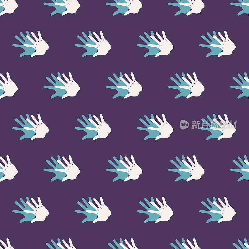 Seamless Pattern with High Five Hands Vector Graphic Silhouette